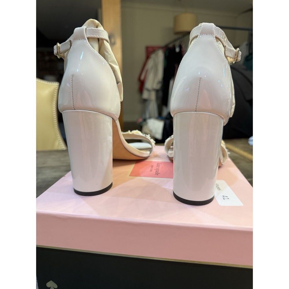 Kate Spade Paradisi Heeled Pump Dress Sandals Size 11 NIB in Optic White! - Picture 5 of 10